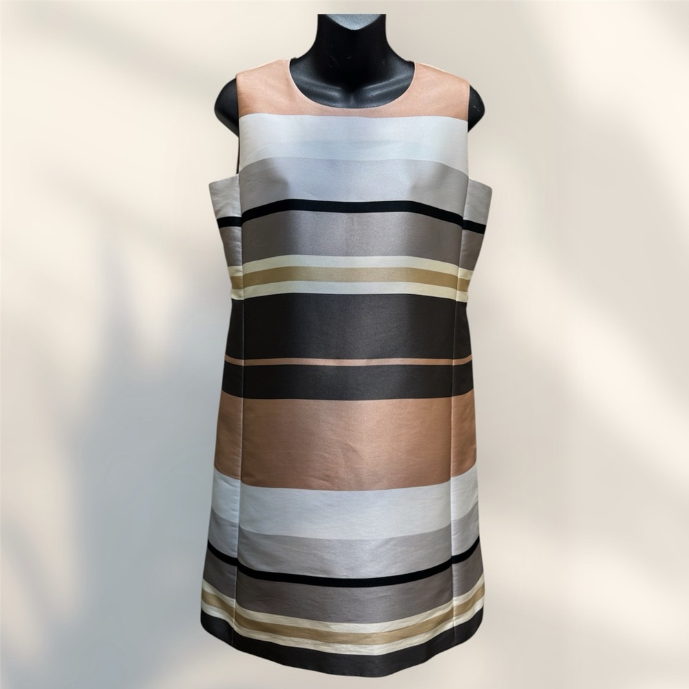 Lafayette 148 New York Twiggy Sleeveless Striped Shift Dress size 6